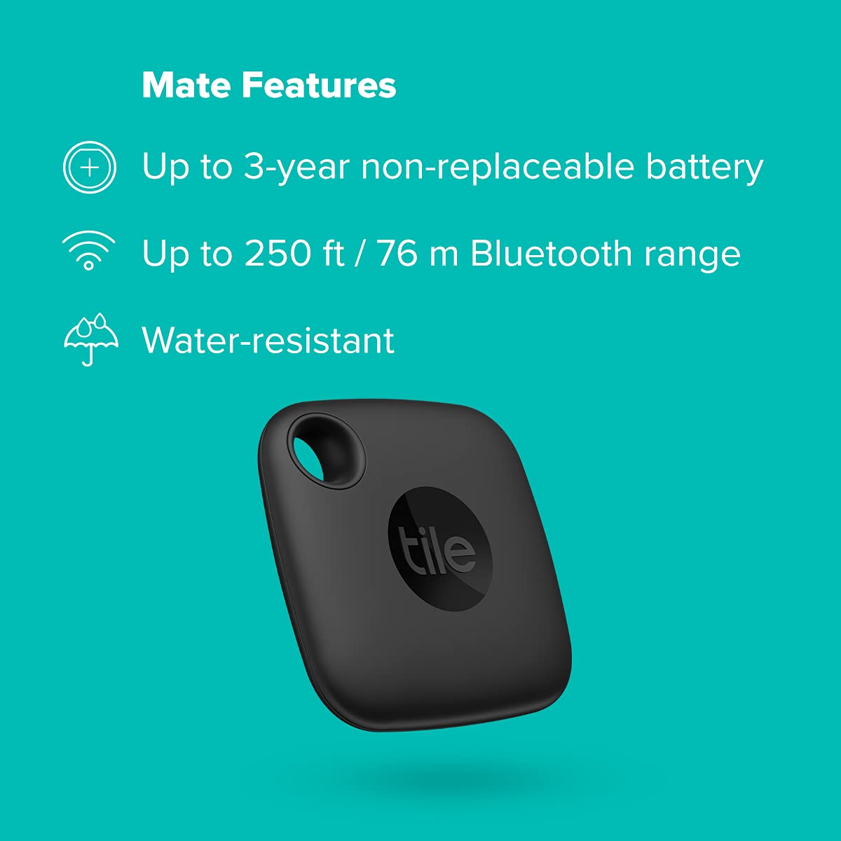 Tile Mate1st Gen Bluetooth Item Finder, 2 Pack, 60m Finding Range, Compatible with Alexa & Google Home, iOS & Android Compatible, Upto 3 Years of Battery, Find Keys, Remotes & More, Black/White