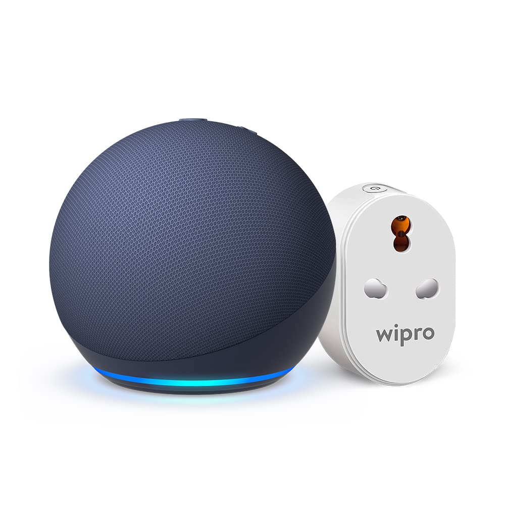 Amazon Echo Dot (5th Gen, Black) Combo with Wipro 16A Smart Plug