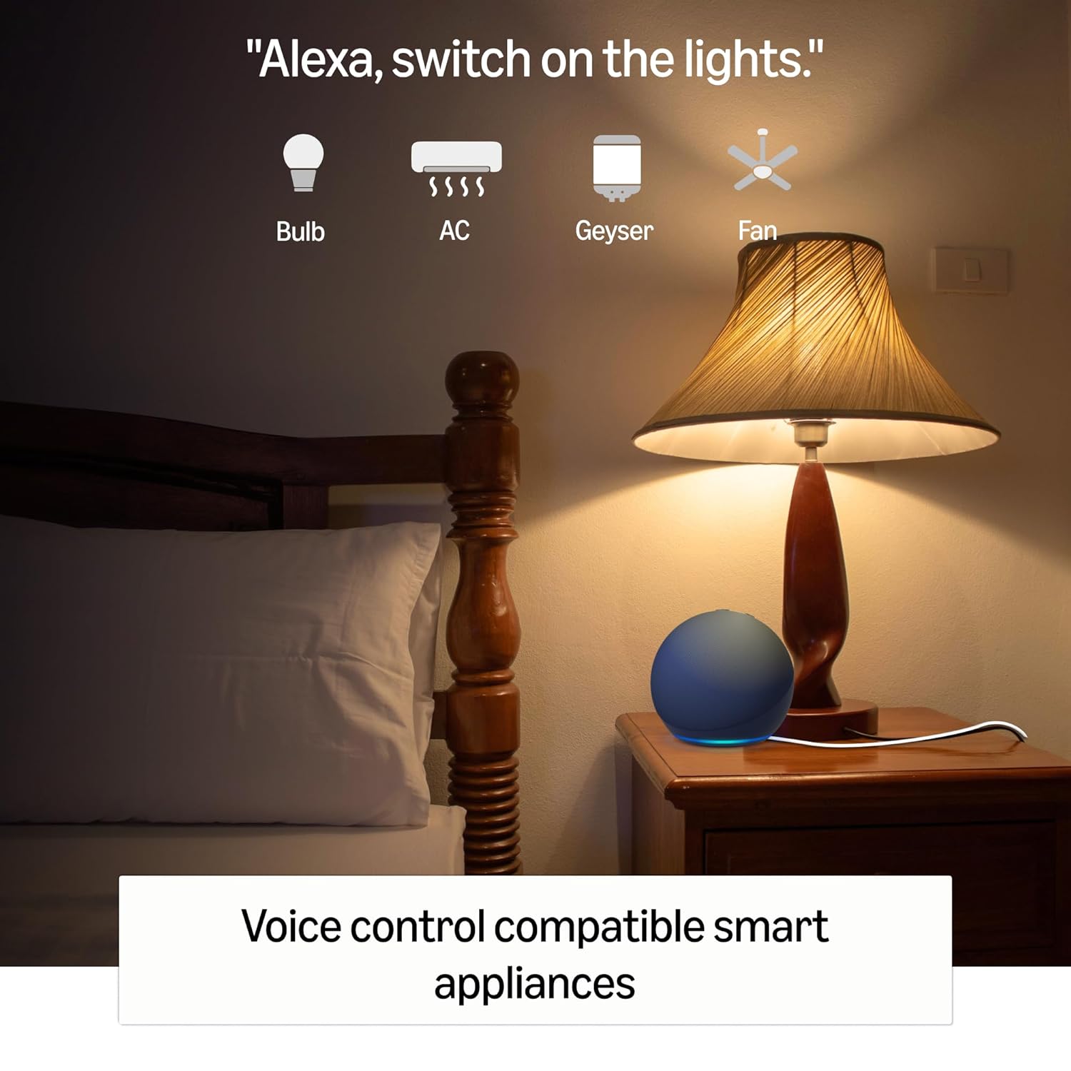 Amazon Echo Dot (5th Gen, Black) Combo with Wipro 16A Smart Plug