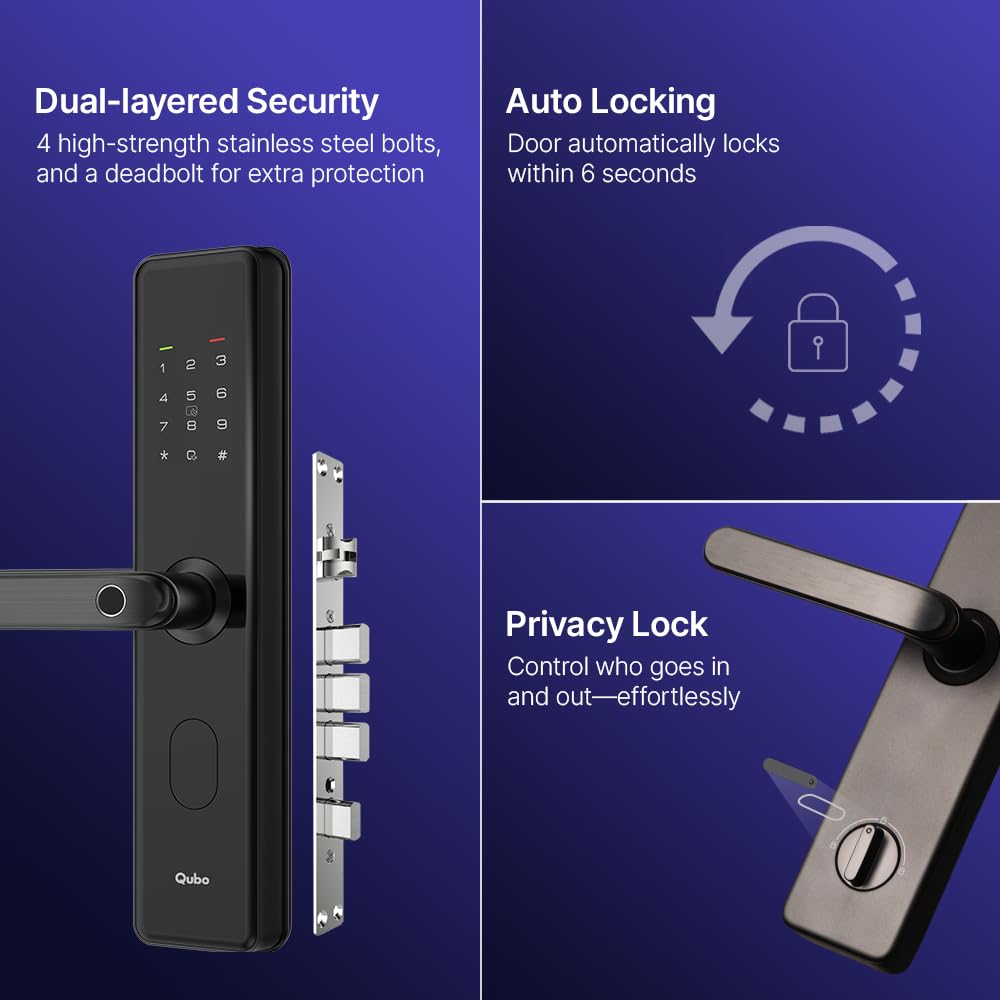 Qubo Smart Wi-Fi Video Doorbell Pro 2K from Hero Group | Instant Phone Visitor Video Call | Intruder Alarm | 3MP 1296P Resolution | 2-Way Talk | NightPulse Vision