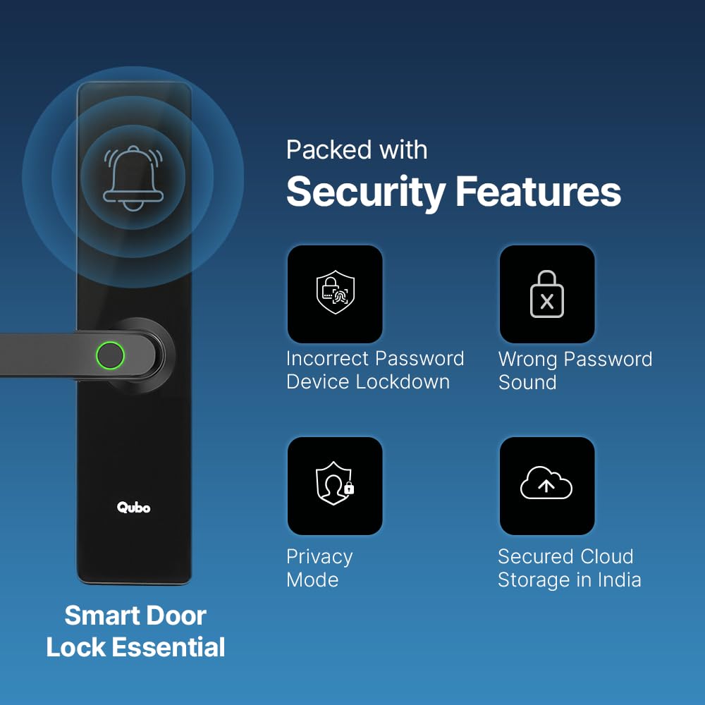 Qubo Smart Wi-Fi Video Doorbell Pro 2K from Hero Group | Instant Phone Visitor Video Call | Intruder Alarm | 3MP 1296P Resolution | 2-Way Talk | NightPulse Vision