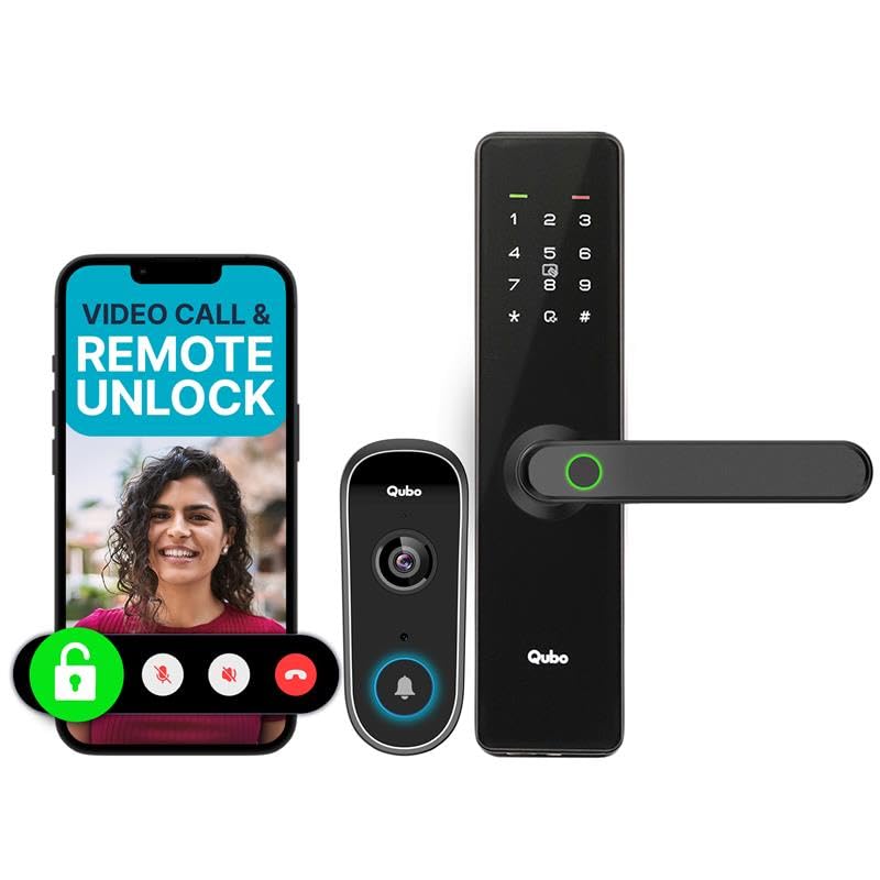 Qubo Smart Wi-Fi Video Doorbell Pro 2K from Hero Group | Instant Phone Visitor Video Call | Intruder Alarm | 3MP 1296P Resolution | 2-Way Talk | NightPulse Vision
