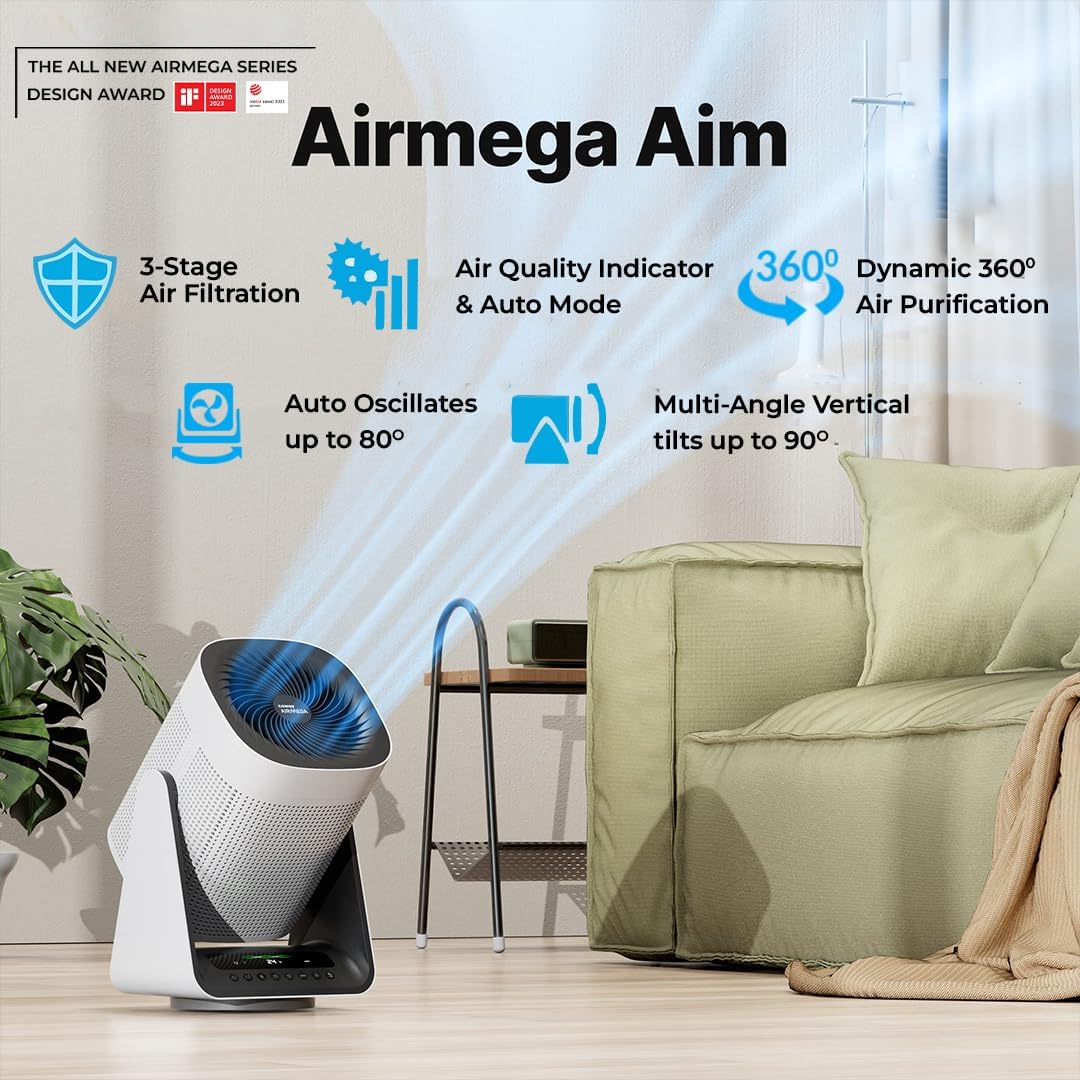 Coway Airmega 150 (Ap-1019C) Air Purifier For Home,Longest Filter Life 8500Hrs (Approx. 1.5-2 Yrs),Anti-Virus True Hepa Filter (H13),Kills Allergies,Virus,Germs & Pm 0.01 With 99.999% Efficiency,White