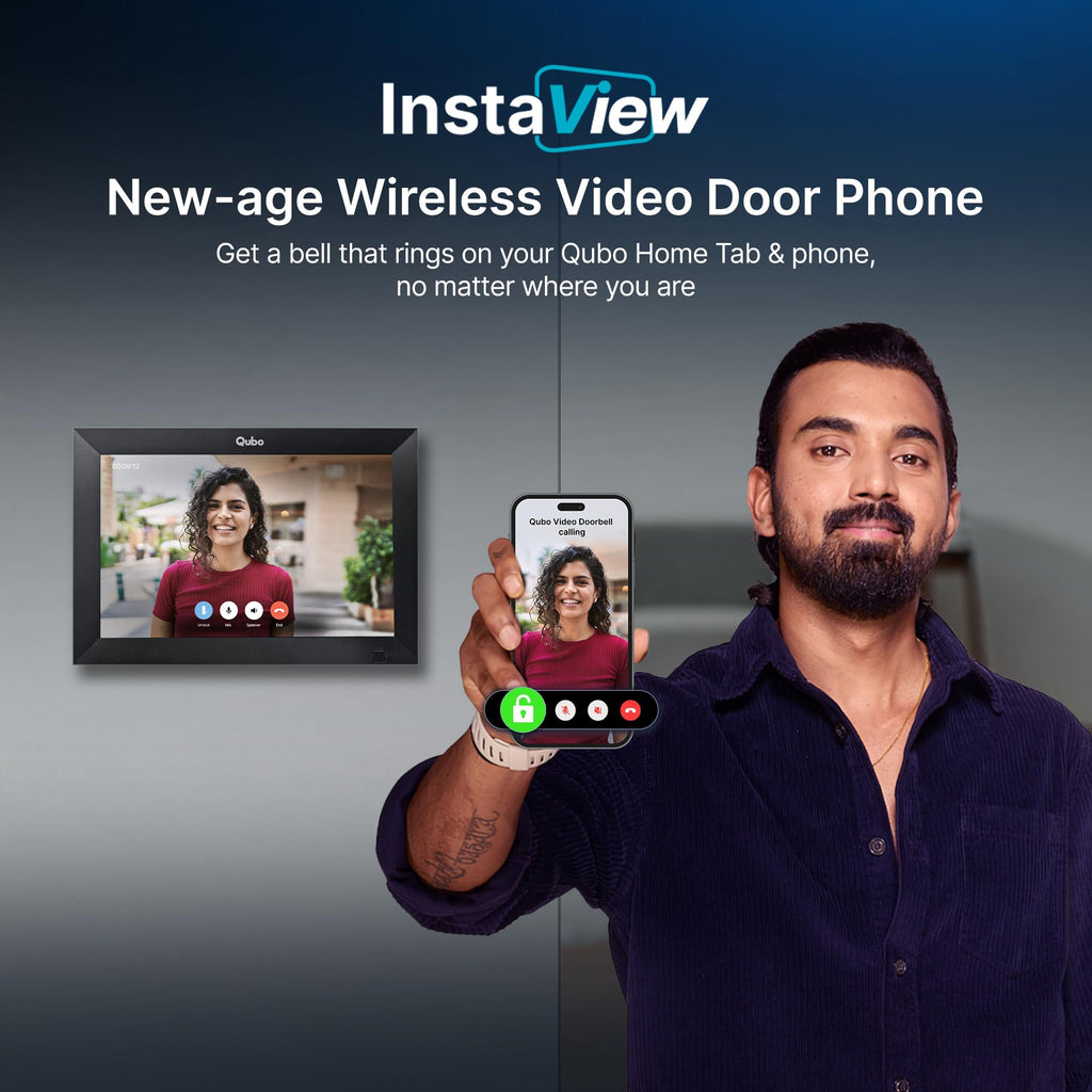 Qubo Smart Wi-Fi Video Doorbell Pro 2K from Hero Group | Instant Phone Visitor Video Call | Intruder Alarm | 3MP 1296P Resolution | 2-Way Talk | NightPulse Vision