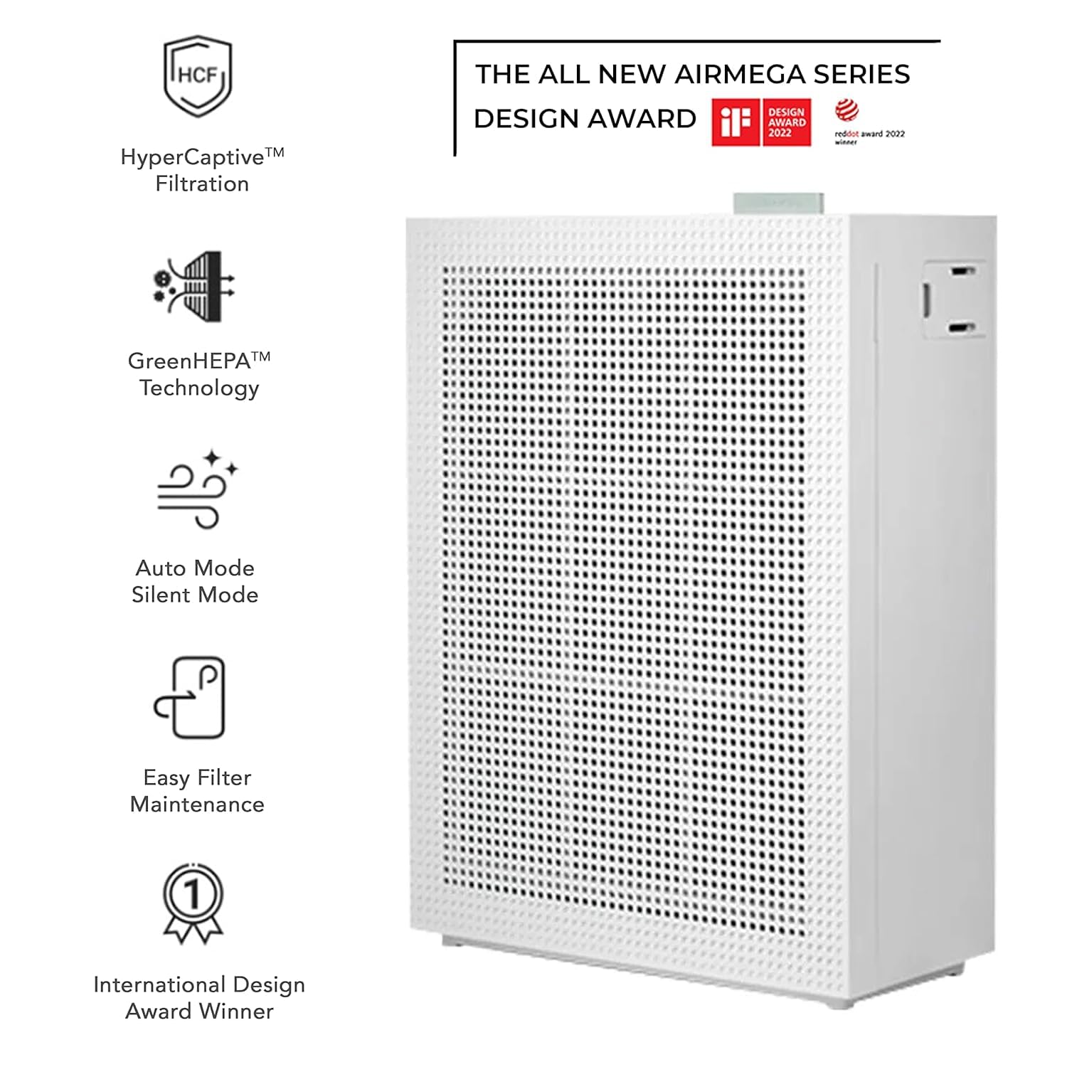 Coway Airmega 150 (Ap-1019C) Air Purifier For Home,Longest Filter Life 8500Hrs (Approx. 1.5-2 Yrs),Anti-Virus True Hepa Filter (H13),Kills Allergies,Virus,Germs & Pm 0.01 With 99.999% Efficiency,White