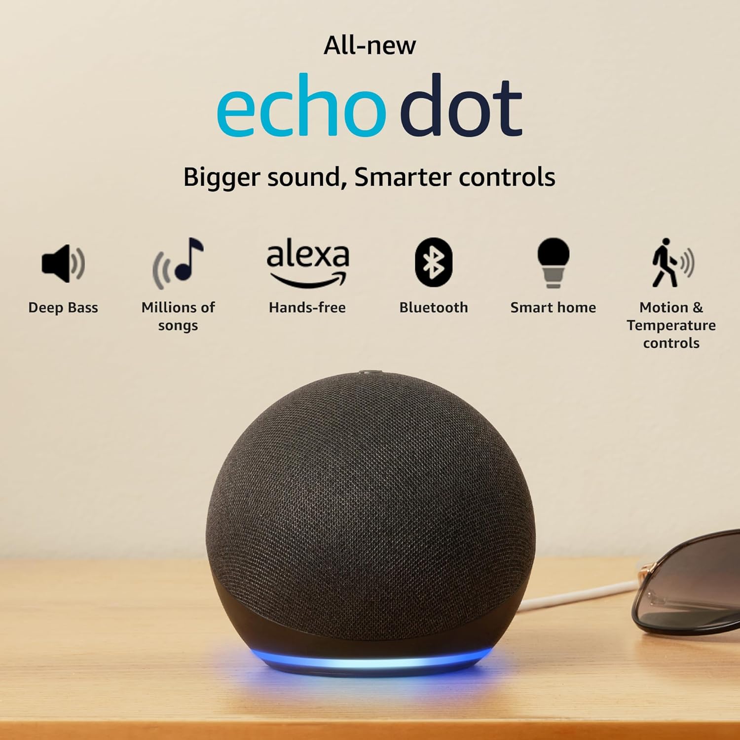 Amazon Echo Dot (5th Gen, Black) Combo with Wipro 16A Smart Plug