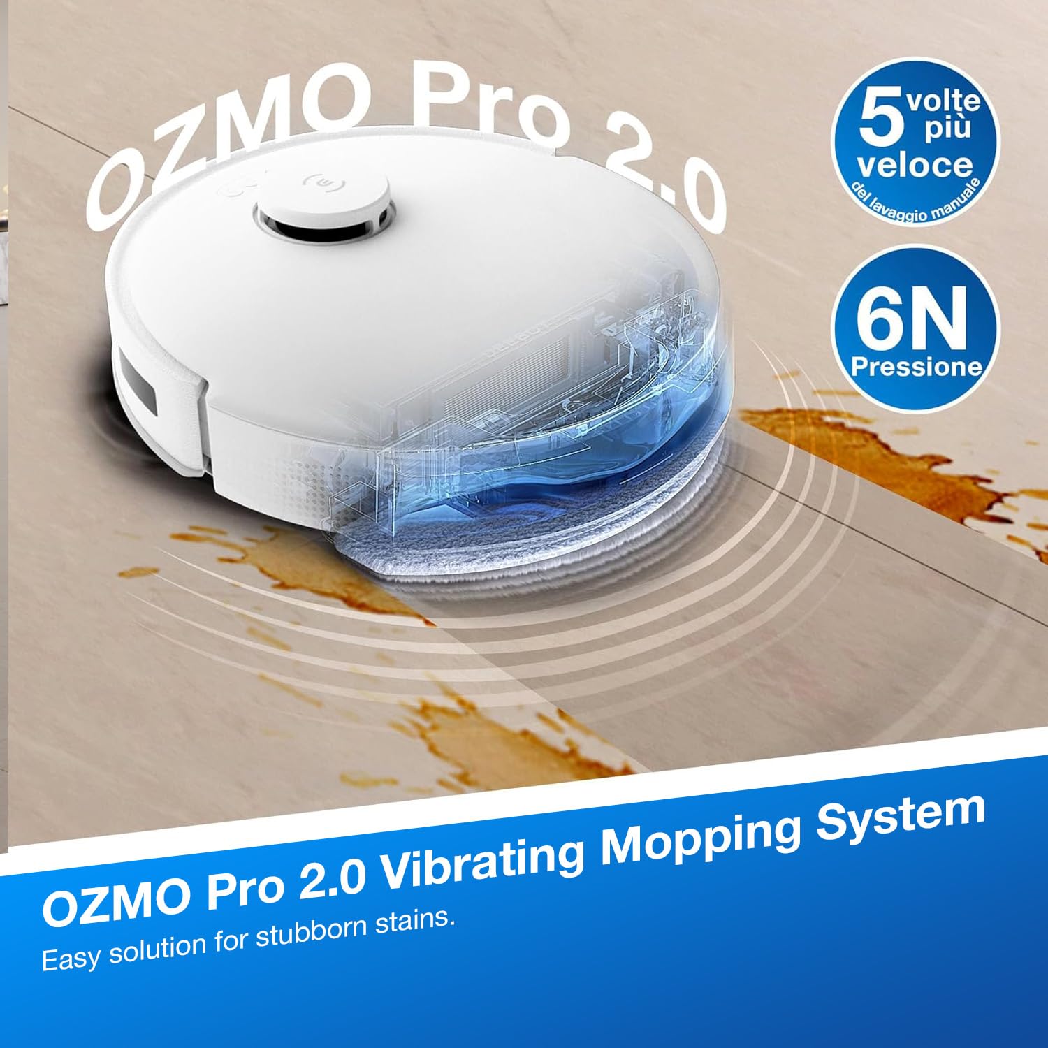 ECOVACS DEEBOT N20 PRO 2 in 1 Robotic Vacuum Cleaner & Mop, 8000 Pa Suction, Covers 3500+ Sq.Ft, Anti-Hair Tangle, Intelligent TrueMapping, Ozmo Vibrating Mop, Wet & Dry Cleaning, 300 Minutes Run-Time