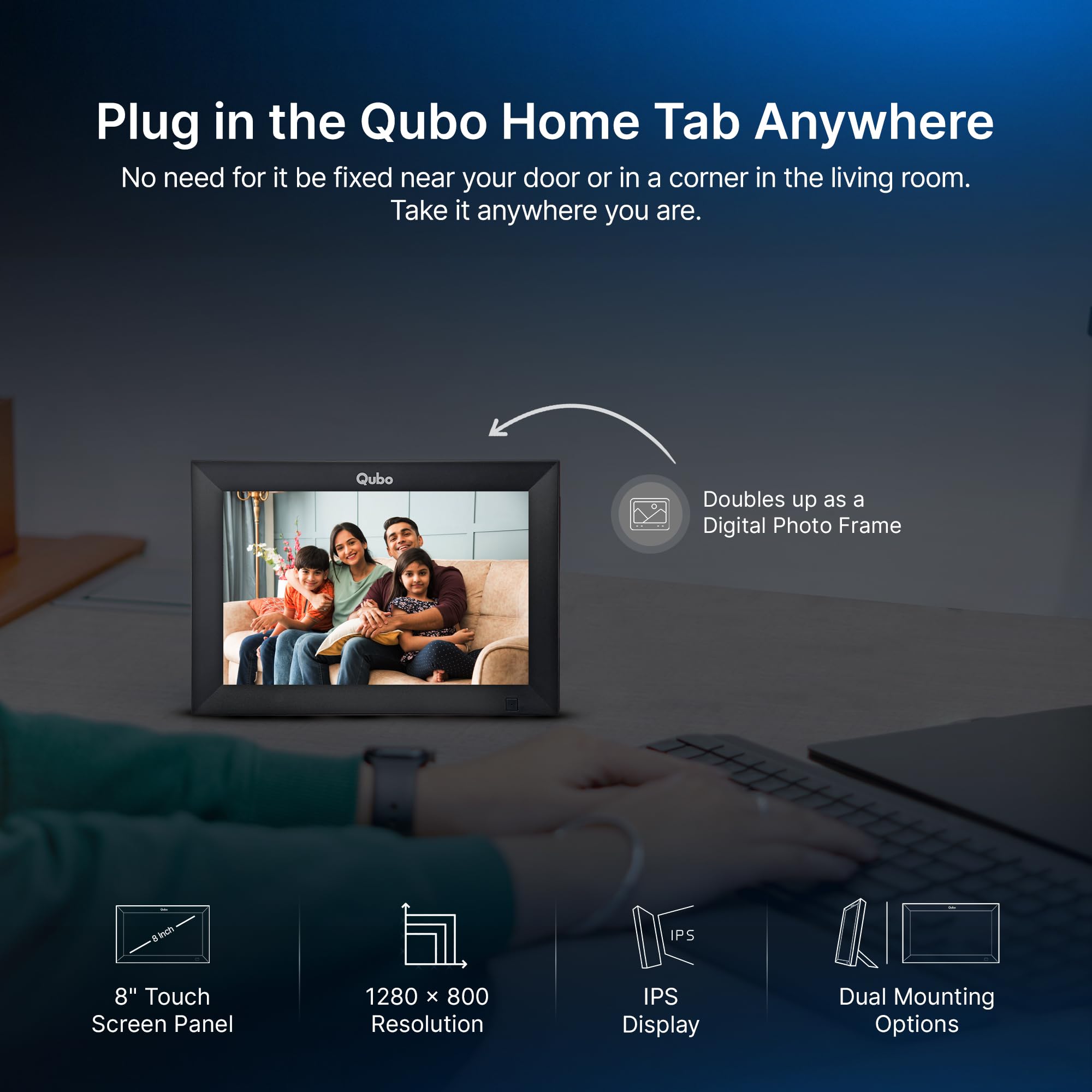 Qubo Smart Wi-Fi Video Doorbell Pro 2K from Hero Group | Instant Phone Visitor Video Call | Intruder Alarm | 3MP 1296P Resolution | 2-Way Talk | NightPulse Vision