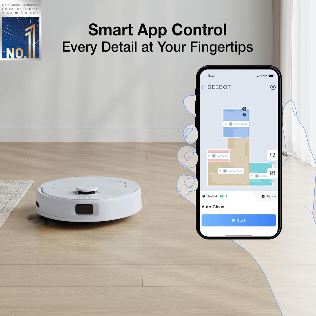 ECOVACS DEEBOT N20 PRO 2 in 1 Robotic Vacuum Cleaner & Mop, 8000 Pa Suction, Covers 3500+ Sq.Ft, Anti-Hair Tangle, Intelligent TrueMapping, Ozmo Vibrating Mop, Wet & Dry Cleaning, 300 Minutes Run-Time