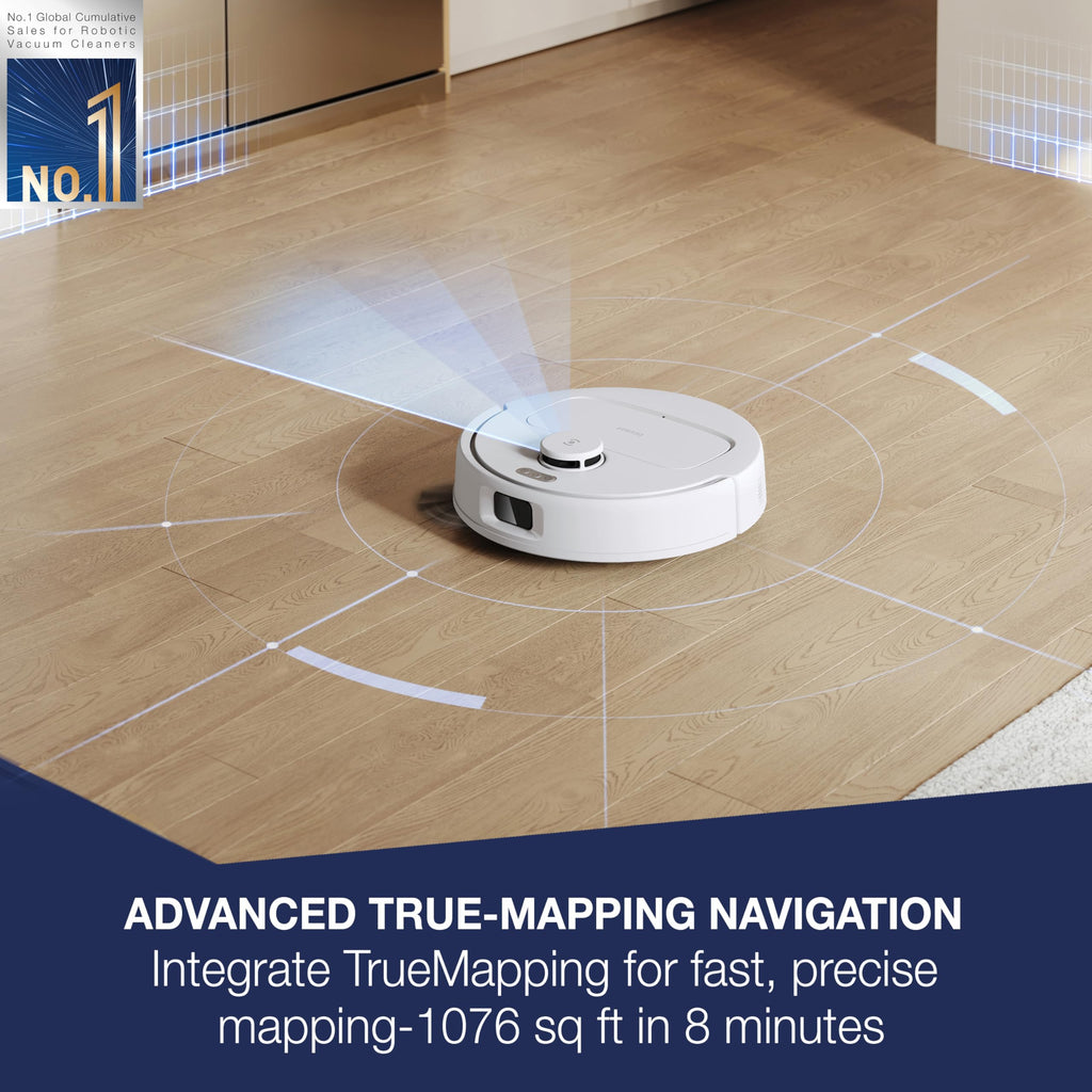 ECOVACS DEEBOT N20 PRO 2 in 1 Robotic Vacuum Cleaner & Mop, 8000 Pa Suction, Covers 3500+ Sq.Ft, Anti-Hair Tangle, Intelligent TrueMapping, Ozmo Vibrating Mop, Wet & Dry Cleaning, 300 Minutes Run-Time