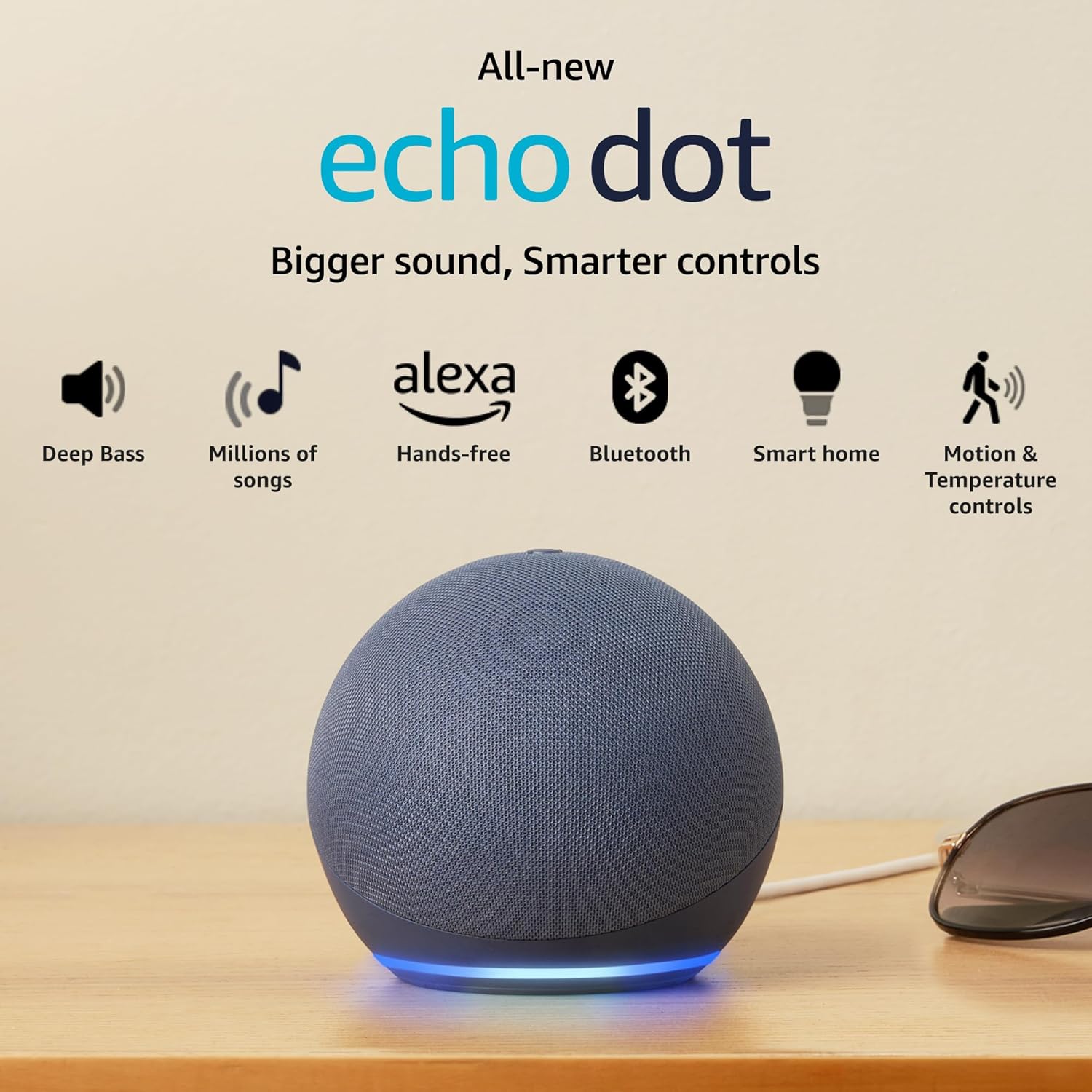 Amazon Echo Dot (5th Gen, Black) Combo with Wipro 16A Smart Plug