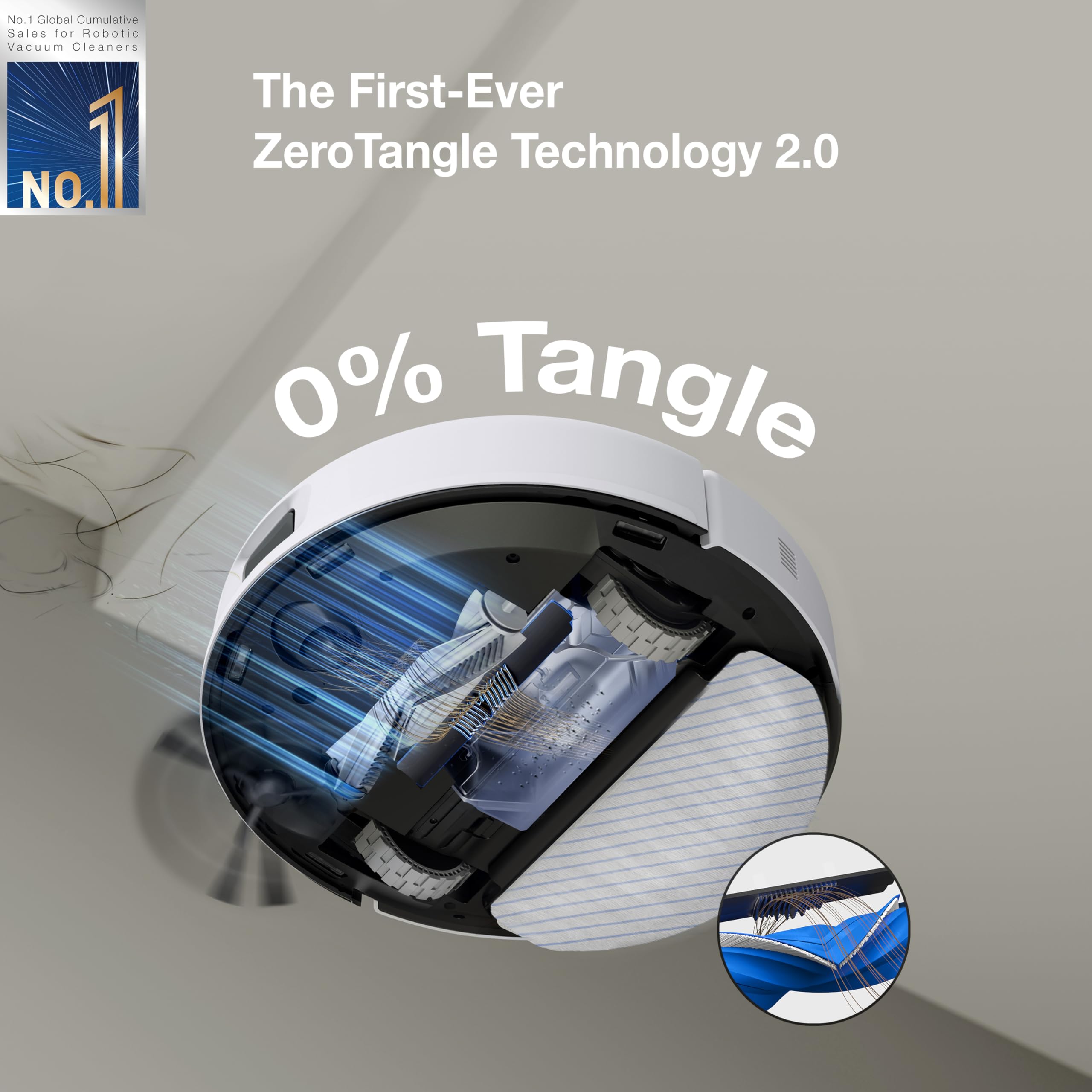 ECOVACS DEEBOT N20 PRO 2 in 1 Robotic Vacuum Cleaner & Mop, 8000 Pa Suction, Covers 3500+ Sq.Ft, Anti-Hair Tangle, Intelligent TrueMapping, Ozmo Vibrating Mop, Wet & Dry Cleaning, 300 Minutes Run-Time