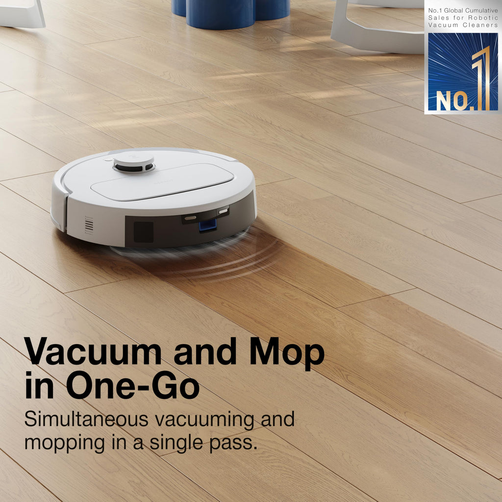 ECOVACS DEEBOT N20 PRO 2 in 1 Robotic Vacuum Cleaner & Mop, 8000 Pa Suction, Covers 3500+ Sq.Ft, Anti-Hair Tangle, Intelligent TrueMapping, Ozmo Vibrating Mop, Wet & Dry Cleaning, 300 Minutes Run-Time